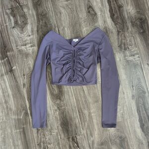 GARAGE purple crop long sleeve with openings in the front